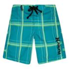 Toddler Boy Hurley Plaid Board Shorts, Size: 2t, Lt Green