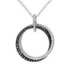 Stella Grace Sterling Silver Diamond Accent Interlocking Circle Pendant, Women's, Size: 18, Black