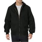 Men's Dickies Sanded Duck Thermal Lined Hooded Jacket, Size: Large, Black