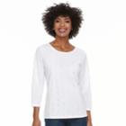 Women's Cathy Daniels Lace-front Top, Size: Large, White