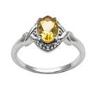 Sterling Silver Citrine And Diamond Accent Marquise Halo Ring, Women's, Size: 8, Orange