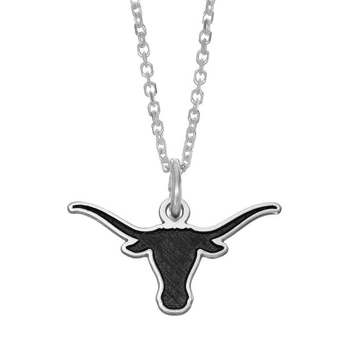 Fiora Sterling Silver Texas Longhorns Team Logo Pendant Necklace, Women's, Size: 16, Grey