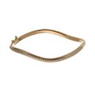 Diamond Fascination 14k Gold Wave Bangle Bracelet, Women's, Size: 7