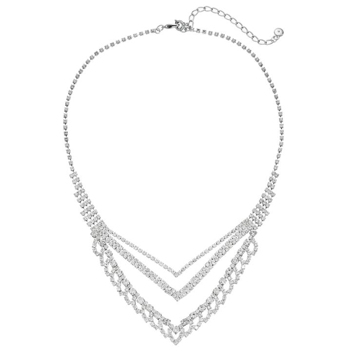 Simulated Crystal Cup Chain Statement Necklace, Women's, Multicolor