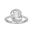 Primrose Sterling Silver Cubic Zirconia Swirl Ring, Women's, Size: 9, Grey