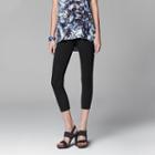 Simply Vera Vera Wang Low-rise Cotton Capri Leggings, Women's, Size: Large, Black