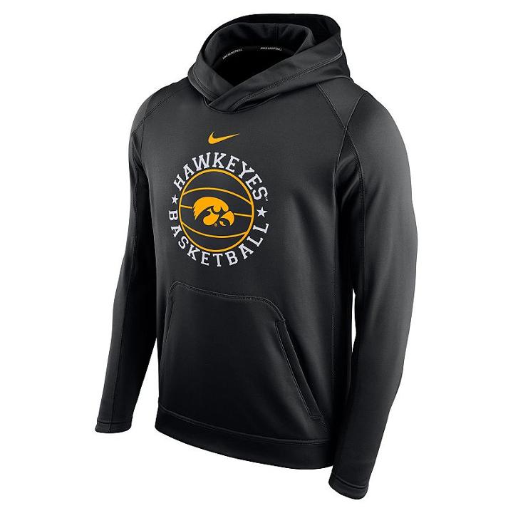 Men's Nike Iowa Hawkeyes Therma-fit Circuit Hoodie, Size: Small, Black