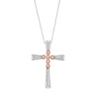 Two Tone 10k White Gold 1/6 Carat T.w. Diamond Cross Pendant, Women's