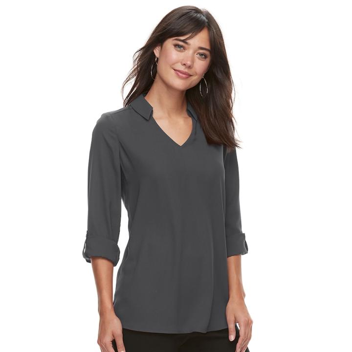 Women's Apt. 9&reg; High-low Hem Popover Tunic, Size: Xl, Dark Grey