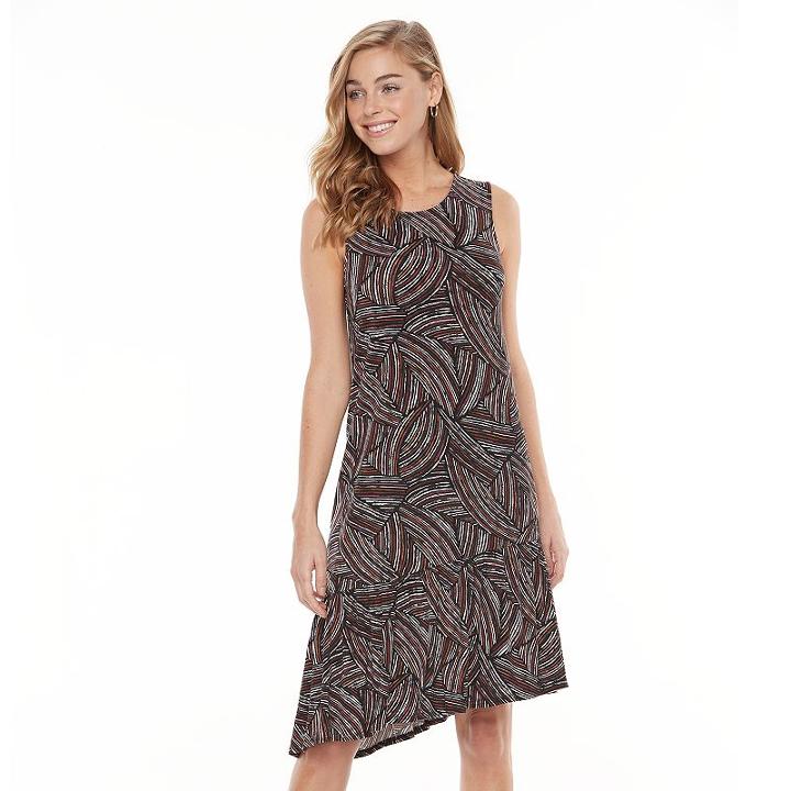 Women's Apt. 9&reg; Asymmetrical-hem Shift Dress, Size: Xl, Black