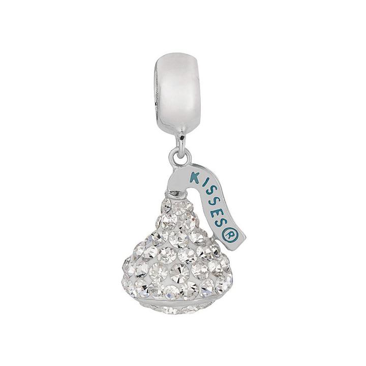 Hershey's Kiss Sterling Silver Crystal Charm, Women's, White