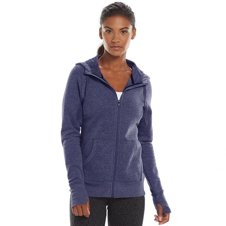 Women's Tek Gear&reg; Full-zip Fleece Hoodie, Size: Medium, Blue