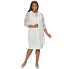 Plus Size Maya Brooke Lace Dress & Duster Set, Women's, Size: 18w T/l, White
