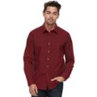 Men's Apt. 9&reg; No-iron Stretch Button-down Shirt, Size: Medium, Dark Red