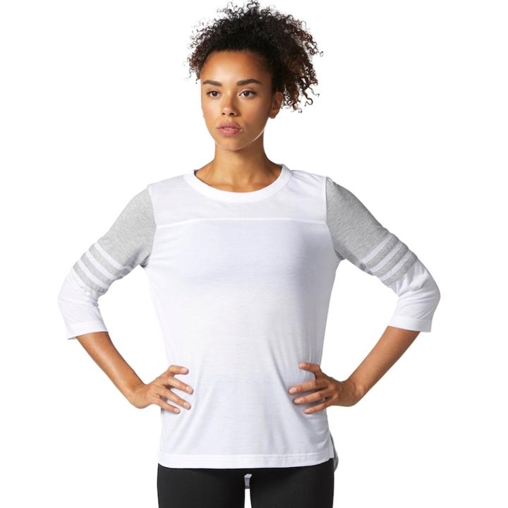 Women's Adidas 3 Stripe Jersey Tee, Size: Xs, White