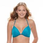 Mix And Match Burnout Velvet Bikini Top, Teens, Size: Xs, Med Blue