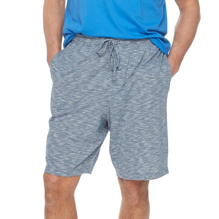 Men's Croft & Barrow&reg; True Comfort Slubbed Knit Sleep Shorts, Size: Small, Blue