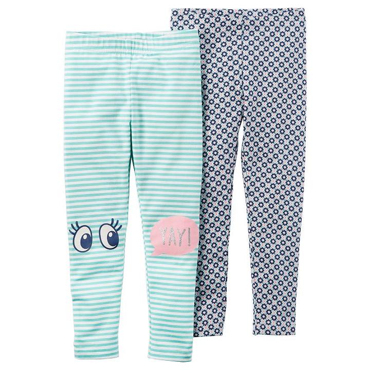 Girls 4-8 Carter's 2-pk. Patterned Leggings, Size: 6, Multi