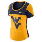 Women's Nike West Virginia Mountaineers Enzyme-washed Colorblock Tee, Size: Large, Gold