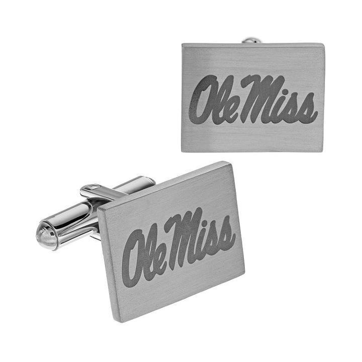 Fiora Stainless Steel Ole Miss Rebels Team Logo Cuff Links, Men's, Multicolor