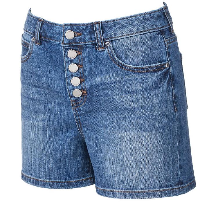 Women's Jennifer Lopez High-rise Jean Shorts, Size: 8, Med Blue
