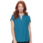 Women's Apt. 9&reg; Crepe Blouse, Size: Xxl, Turquoise/blue (turq/aqua)