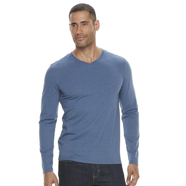 Big & Tall Apt. 9&reg; Premier Flex Classic-fit Stretch V-neck Tee, Men's, Size: M Tall, Blue