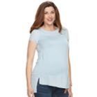 Maternity A:glow Georgette Trim Tee, Women's, Size: L-mat, Light Blue