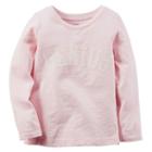 Girls 4-8 Carter's Long Sleeve Slogan Tee, Size: 8, Light Pink