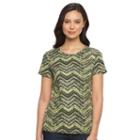 Women's Croft & Barrow&reg; Essential Crewneck Tee, Size: Large, Med Green