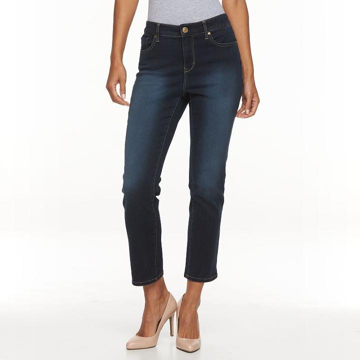 Women's Gloria Vanderbilt Bridget Straight-leg Ankle Jeans, Size: 8 - Regular, Med Blue