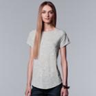 Women's Simply Vera Vera Wang Essential Floral Tee, Size: Xl, Light Grey