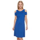 Women's Dana Buchman Cold-shoulder Dress, Size: Medium, Blue Other