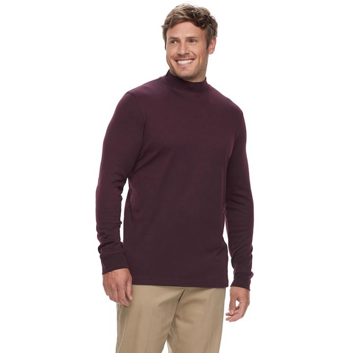 Big & Tall Croft & Barrow&reg; Classic-fit Easy-care Mockneck Pullover, Men's, Size: 4xl Tall, Drk Purple