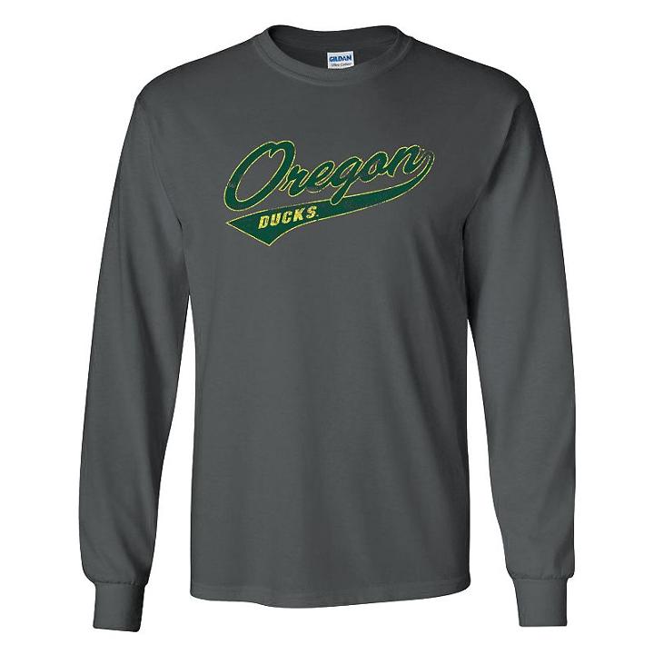 Men's Oregon Ducks Mcfly Long-sleeve Tee, Size: Xl, Grey (charcoal)
