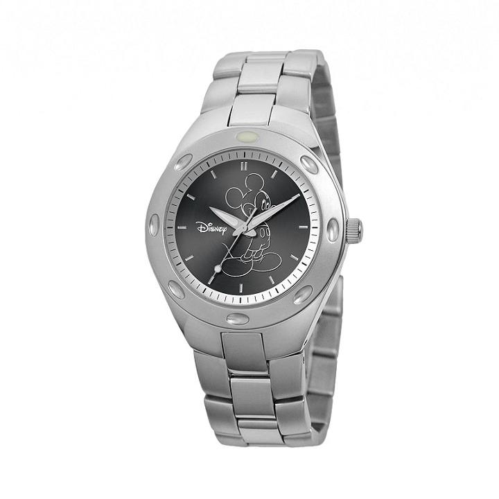 Disney's Mickey Mouse Silhouette Men's Stainless Steel Watch, Silver