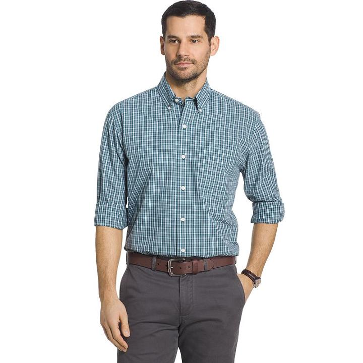 Big & Tall Arrow Hamilton Regular-fit Button-down Shirt, Men's, Size: L Tall, Turquoise/blue (turq/aqua)
