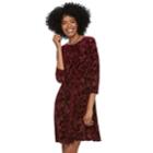 Women's Sonoma Goods For Life&trade; Velvet Swing Dress, Size: Medium, Dark Red
