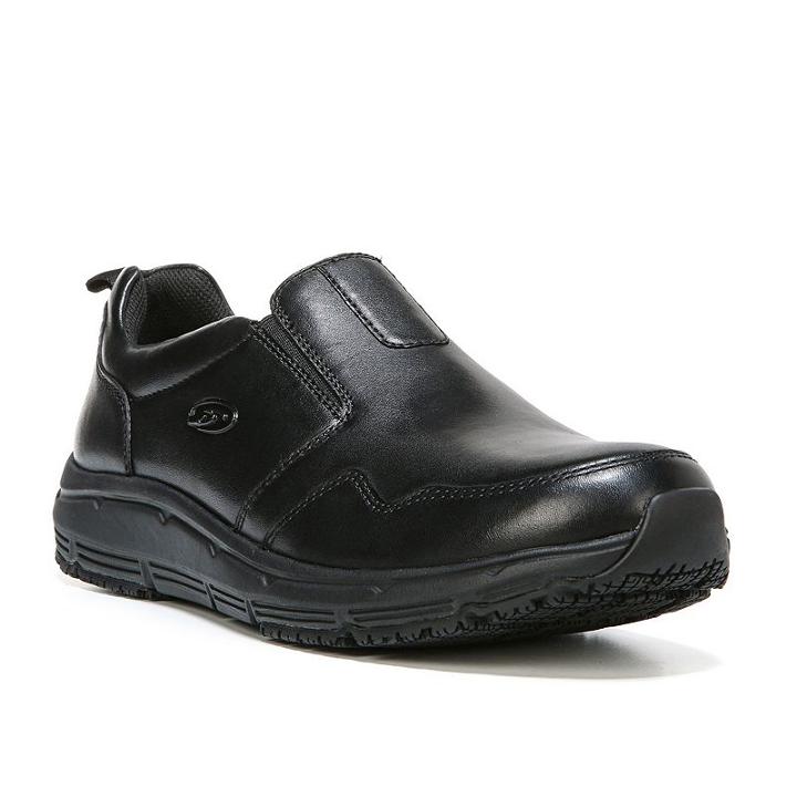 Dr. Scholl's Beta Men's Slip-on Wide Work Shoes, Size: 9.5 Wide, Black