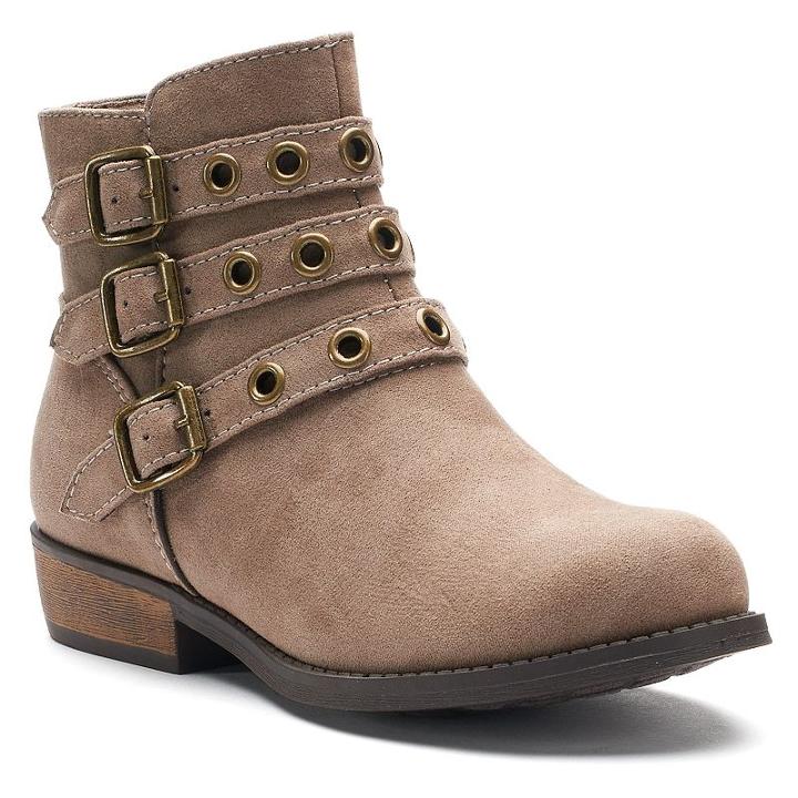 So&reg; Laine Girls' Ankle Boots, Size: 1, Brown Oth