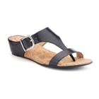 Andrew Geller Iwin Women's Wedge Sandals, Size: Medium (9), Black