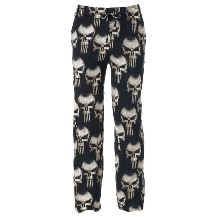 Men's Marvel Punisher Lounge Pants, Size: Large, Black