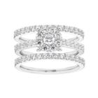 Lovemark 10k White Gold 1 Carat T.w. Diamond Halo Engagement Ring Set, Women's, Size: 7