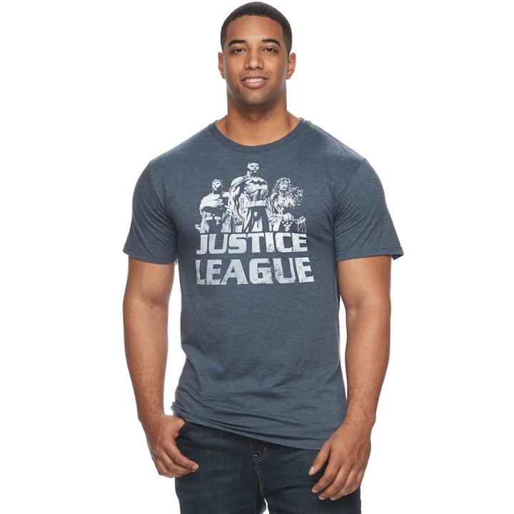 Big & Tall Justice League Tee, Men's, Size: L Tall, Blue (navy)