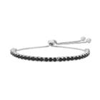 Sterling Silver Black Spinel Lariat Bracelet, Women's, Size: 9