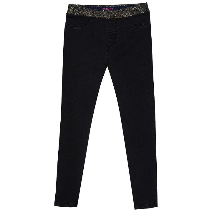 Girls 4-6x French Toast Metallic Waist Skinny Denim Pants, Girl's, Size: 4, Black