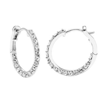 Diamond Splendor Sterling Silver Crystal & 1/4 Carat T.w. Diamond Twist Hoop Earrings, Women's, White