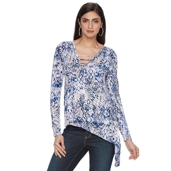 Women's Jennifer Lopez Asymmetrical Swing Top, Size: Xl, Lt Purple