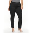 Plus Size Briggs Straight-leg Twill Pull-on Pants, Women's, Size: 1xl, Black