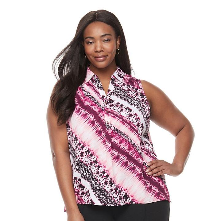 Plus Size Dana Buchman Smocked Top, Women's, Size: 3xl, White